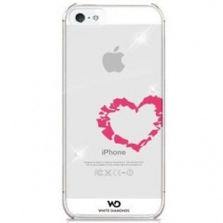 White Diamonds Carcasa Lipstick Heart con Cristales Swarovski para iPhone 5/5s 