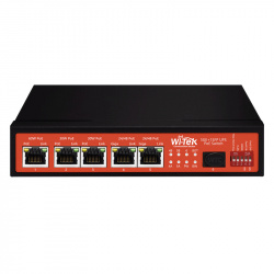 Switch Wi-Tek Gigabit Ethernet WI-PS306GF-UPS-15A, 4 Puertos PoE 10/100/1000 Mbps + 1x SFP, 12Gbit/s, 2000 Entradas - No Administrable 