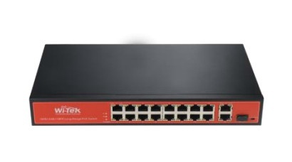 Switch Wi-Tek Fast Ethernet PS518G, 16 Puertos PoE 10/100Mbps + 2 Puertos 10/100Mbps + 1 Puerto SFP, 9.2 Gbit/s, 8.000 Entradas - No administrable 