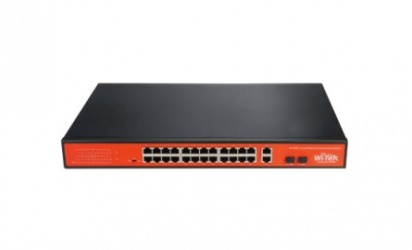 Switch Wi-Tek Fast Ethernet WI-PS526G PoE, 24 Puertos PoE 10/100Mbps + 2 Puertos SFP, 10.8 Gbit/s, 8.000 Entradas - No Administrable 