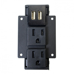 Wiremold Tomacorriente para Escritorio TB672APBK, 2 Enchufes, 2x USB-A, 15A, Negro 