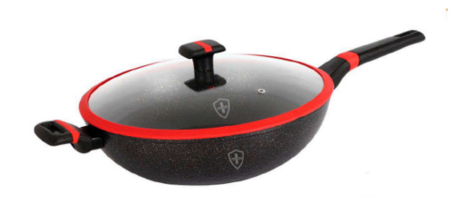 Worldconnect Sartén WCM34, Antiadherente, Aluminio, Rojo 