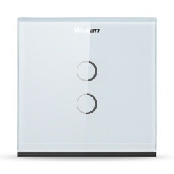 Wulian Interruptor de Luz Inteligente SWITCHT2L ZigBee, 2 Botones, Blanco 