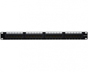 X-Case Panel de Parcheo Cat6 UTP, 24 Puertos RJ-45, Negro 