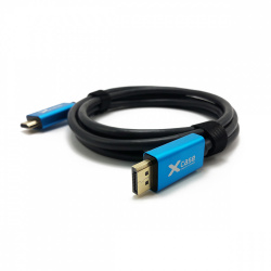 X-Case DisplayPort Macho - HDMI Macho, 4K, 3 Metros, Negro/Azul 