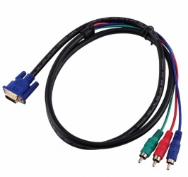 X-Case Cable VGA Macho - RCA Macho, 1.8 Metros, Negro 
