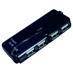 X-Media Hub USB 2.0 - 4x USB 2.0 Hembra, 480 Mbit/s, Negro 