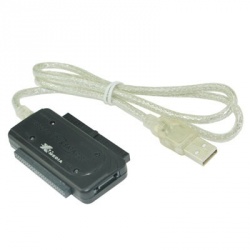 X-Media Adaptador USB 2.0 Macho - IDE/SATA Macho, Negro 