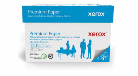 Xerox Papel Bond Premium 75 g/m², 5000 Hojas de Tamaño Carta, Blancura 97% 