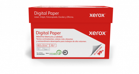 Xerox Papel Bond Digital Paper 75g/m², 5000 Hojas de Tamaño Carta, Blancura 99% 