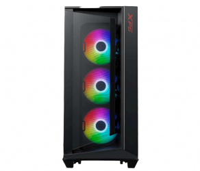 Gabinete XPG Cruiser, Midi-Tower, ATX/CEB/EATX/EEB/Micro-ATX/Mini-ITX, USB 3.0, sin Fuente, 3 Ventiladores Instalados, Negro ― Tiene una abolladura leve en la tapa lateral. 
