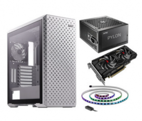 Gabinete XPG Defender Pro con Ventana ARGB, Midi-Tower, ATX/CEB/EATX/EEB/Micro ATX/Mini-ITX, USB 3.0, sin Fuente, Blanco ― Incluye Tira Led ARGB, Fuente de Poder Pylon 850W y Tarjeta de Video PNY GTX 1660 