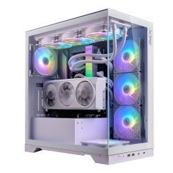 Gabinete XPG INVADER X, Midi-Tower, ATX/Micro-ATX/Mini-ITX, USB 3.0, sin Fuente, 5 Ventiladores Instalados, Blanco ― Tiene una leve marca en las pistas del conector riser. 