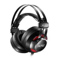 XPG Audífonos Gamer EMIX H30 7.1, Alámbrico, 2.4 Metros, 3.5mm, Negro/Rojo + Amplificador XPG SOLOX F30 Virtual 7.1 