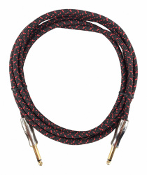 XSS Cable AUX 6.3mm Macho - 6.3mm Macho, 3 Metros, Negro/Rojo 