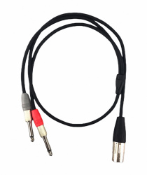 XSS Cable AUX 2x 6.3mm Macho - XLR Macho, 90cm, Negro 