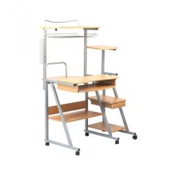 Xtech Escritorio para Computadora con 6 Ruedas AM121GEN20, Cerezo Claro 