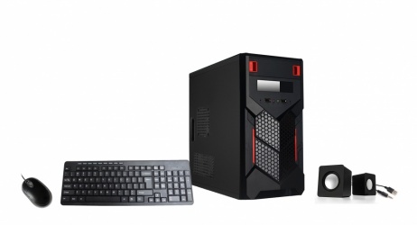 Gabinete Xtech, Micro-ATX, USB 2.0, incluye Fuente 500W, sin Ventiladores Instalados, Negro ― incluye Teclado/Mouse/Bocinas 