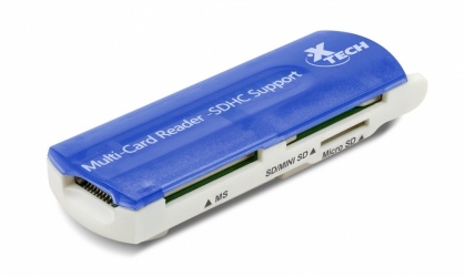 Xtech Lector de Memoria Todo en 1 XTA-175,  USB, 480 Mbit/s, Azul/Blanco 