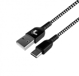 Xtech Cable USB A Macho - USB C Macho, 1.8 Metros, Negro/Blanco 