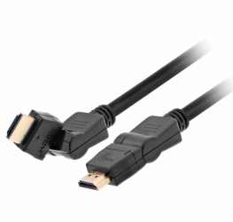 Xtech Cable Giratorio HDMI Macho - HDMI Macho, 4K, 3 Metros, Negro 