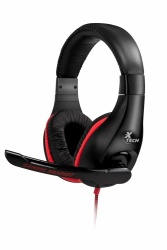 Xtech Audífonos con Micrófono XTH-510, Alámbrico, 2 Metros, Negro/Rojo 