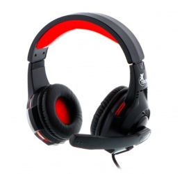 Xtech Audífonos con Microfono Ixion, Alámbrico, 3.5mm/USB, Negro/Rojo 