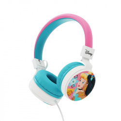 Xtech Audífonos para Niños Disney Princesa Alámbrico, 1.2 Metros, 3.5mm, Blanco/Rosa 