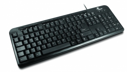 Teclado Xtech Multimedia XTK-130, Alámbrico, USB, Negro (Español) 