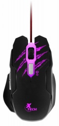 Mouse Gamer Ergonómico Xtech Lethal Haze, Alámbrico, Óptico, 3.200DPI, USB-A, Negro 