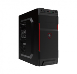 Gabinete Xtech XTQ-214, Midi-Tower, ATX/Micro-ATX, USB 2.0/3.0, con Fuente de 600W, sin Ventiladores Instalados, Negro/Rojo  