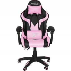 Xtreme PC Gaming Silla Gamer CGXT502, hasta 130Kg, Negro/Rosa 