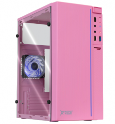 Gabinete Xtreme PC Gaming CXT100PK, Micro-Tower, Micro-ATX/Mini-ITX, USB 2.0/3.0, sin Fuente, 1 Ventilador Instalado, Rosa 