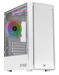 Gabinete Xtreme PC Gaming NYX, Mini-Tower, Micro-ATX, USB 2.0/3.0, sin Fuente, 3 Ventiladores Instalados, Blanco 