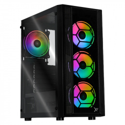 Gabinete Xtreme PC Gaming MG-23088, Midi-Tower, ATX/Micro-ATX/ITX, USB 2.0/3.0, con Fuente de 600W, 4 Ventiladores Instalados, Negro 
