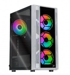 Gabinete Xtreme PC Gaming Kronos, Midi-Tower, ATX/Micro-ATX/Mini-ITX, USB 2.0/3.0, con Fuente de 600W, 4 Ventiladores Instalados, Blanco 