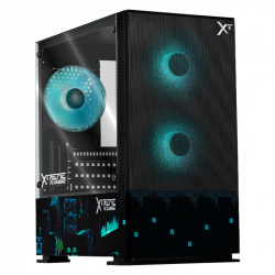 Gabinete Xtreme PC Gaming Minecraft Warden, Mini-Tower, ATX/Micro-ATX/Mini-ITX, USB 2.0/3.0, sin Fuente, 2 Ventiladores Instalados, Negro 