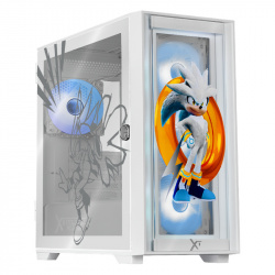 Gabinete Xtreme PC Gaming Sonic Silver Ring Edition, Micro-Tower, Micro-ATX/Mini-ITX, USB 2.0/3.0, sin Fuente, 4 Ventiladores Instalados, Blanco 