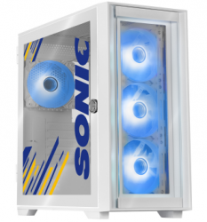 Gabinete Xtreme PC Gaming Sonic, Micro-Tower, Micro-ATX/Mini-ITX, USB 2.0/3.0, sin Fuente, 4 Ventiladores Instalados, Blanco 