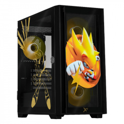 Gabinete Xtreme PC Gaming Sonic Super Sonic Ring Edition, Micro-Tower, Micro-ATX/Mini-ITX, USB 2.0/3.0, sin Fuente, 4 Ventiladores Instalados, Negro 