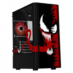 Gabinete Xtreme PC Gaming Venom V3, Micro-Tower, Micro-ATX/Mini-ITX, USB 2.0/3.0, sin Fuente, 3 Ventiladores Instalados, Negro 