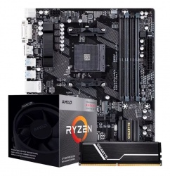 Xtreme PC Gaming Kit Gamer Tarjeta Madre Gigabyte GA-AB350M-DS3H, S-AM4, AMD X370, HDMI, 64GB DDR4 para AMD Ryzen ― incluye Procesador AMD Ryzen 5 3400G 3.70GHz + Memoria RAM Gigabyte DDR4, 2666MHz, 8GB, XMP 