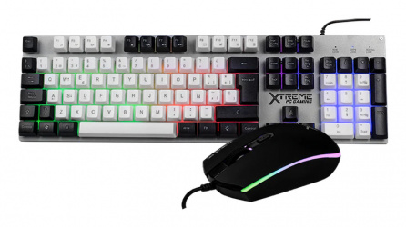 Kit Gamer de Teclado y Mouse Xtreme PC Gaming Battle Chief, Alámbrico, USB, Gris, Español 