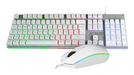 Kit Gamer de Teclado y Mouse Xtreme PC Gaming Battle Chief, Alámbrico, USB, Blanco, Español 
