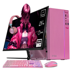 Computadora Xtreme PC Gaming CM-05071, Intel Celeron J4125, 16GB, 500GB SSD, Wi-Fi, Windows 10 Prueba + Teclado/Mouse/Monitor de 23.8