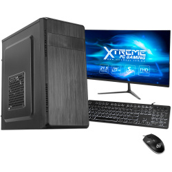 Computadora Xtreme PC Gaming CM-05053, Intel Celeron J4125 2GHz, 8GB, 250GB SSD, Adaptador Wi-Fi, Windows 10 Prueba ― incluye Monitor de 21.5