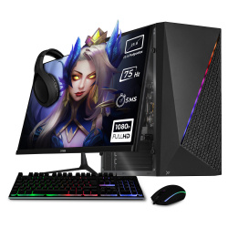 Computadora Xtreme PC Gaming CM-05054, Intel Celeron J4125, 16GB, 500GB SSD, Wi-Fi, Windows 10 Prueba + Teclado/Mouse/Monitor de 23.8