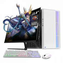 Computadora Xtreme PC Gaming CM-05132, AMD Ryzen 5 5600G, 32GB, 1TB SSD, Wi-Fi, Windows 10 Prueba + Teclado/Mouse/Monitor de 23.8
