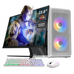 Computadora Xtreme PC Gaming CM-05128, AMD Ryzen 7 5700G, 32GB, 1TB SSD, Wi-Fi, Windows 10 Prueba + Teclado/Mouse/Monitor de 23.8