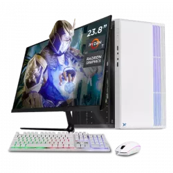Computadora Xtreme PC Gaming CM-05130, AMD Ryzen 7 5700G, 32GB, 1TB SSD, Wi-Fi, Windows 10 Prueba + Teclado/Mouse/Monitor de 23.8